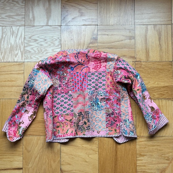 Floral Patchwork Reversible Jacket Handmade in India - Picture 2 of 4